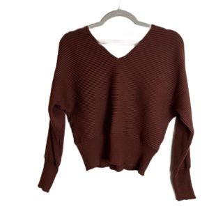 Pink Rose Womens S v-neck sweater cropped Cottagecore Cowgirl